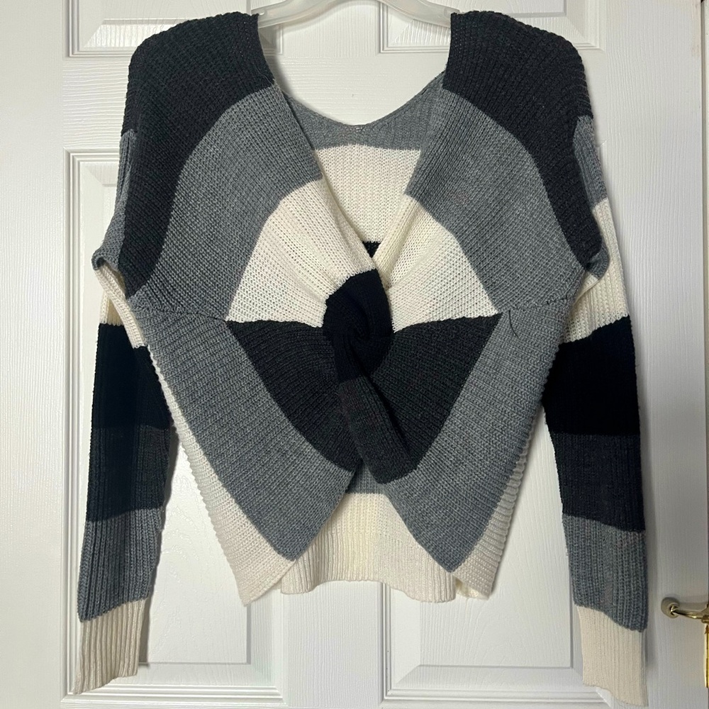 White, Grey, & Black Sweater